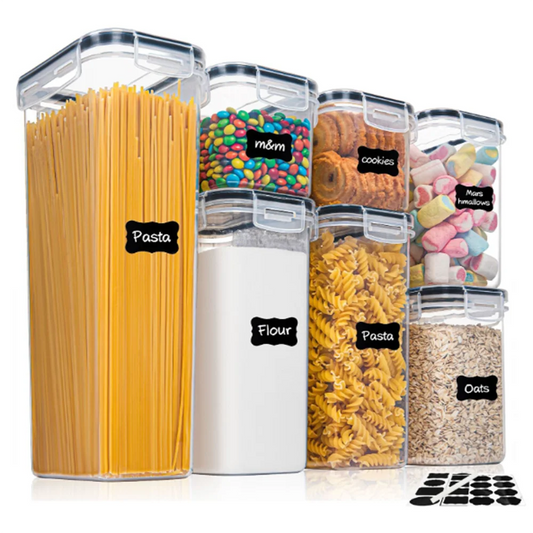 FreshLabel Pro 7-Piece BPA-Free Airtight Food Storage Container